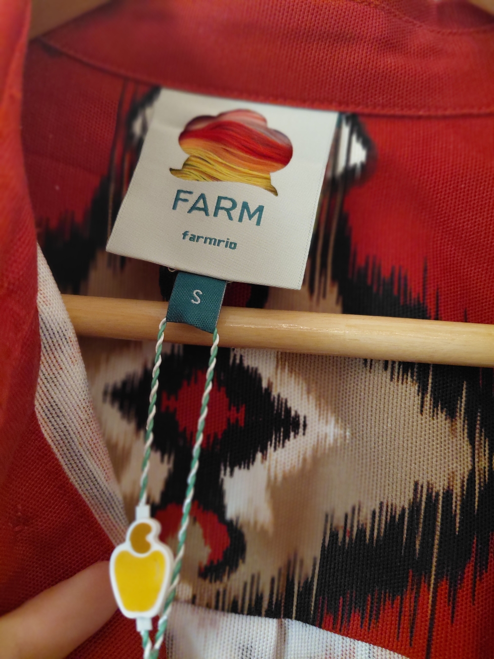 FARM Rio Red Multicolor Ikat-Style Button-Down Shirt - Picture 2 of 8